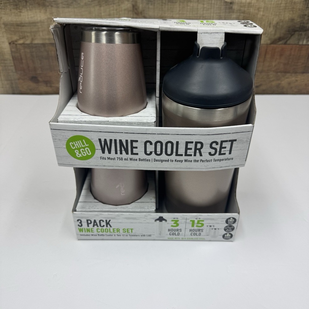 Reduce Stainless Steel Vacuum Insulated Wine Cooler Set 3 Pack